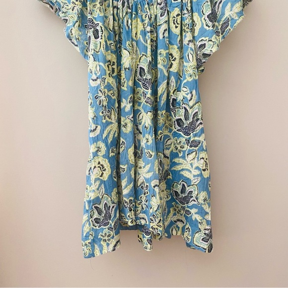 Free People Kauai Getaway Printed Tunic Blue/Green Sz Small - Picture 3 of 11